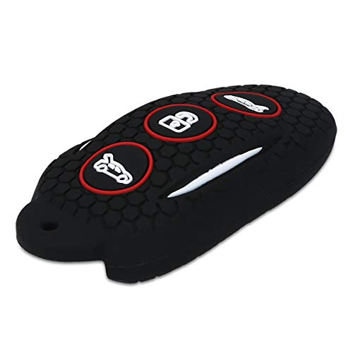 kwmobile Funda Compatible con Tesla Model S Llave de Coche - Carcasa Protectora de Silicona para Llave de Coche - Case en Negro/Rojo