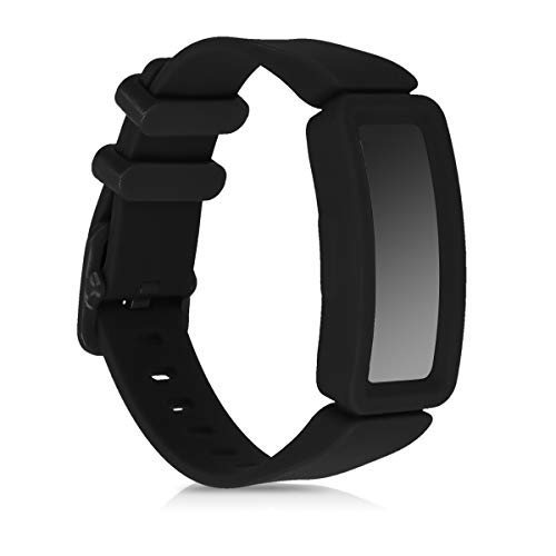 kwmobile Pulsera Compatible con Fitbit Ace 2-2X Correa de TPU para Reloj Inteligente - Negro/Azul Oscuro