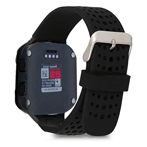 kwmobile Pulsera Compatible con Garmin Forerunner 25 (L - 40 x 47 x 13.9 mm) - Correa para Reloj Inteligente Silicona TPU Negro