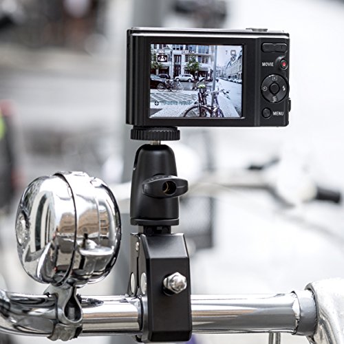 kwmobile Soporte de cámara Deportiva para Manillar de Bicicleta - Base Universal Antideslizante de Metal - Nikon Canon Olympus Fujifilm Samsung