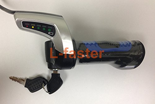 L-faster 24V/36V/48V Bicicleta Acelerador Agarre Scooter Voltaje LED indicador alimentación Armario Clave Acelerador (36V)