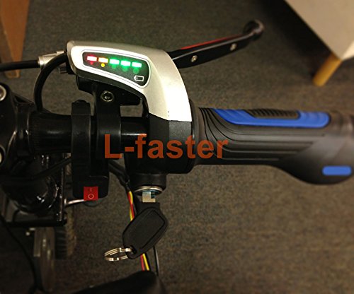 L-faster 24V/36V/48V Bicicleta Acelerador Agarre Scooter Voltaje LED indicador alimentación Armario Clave Acelerador (36V)