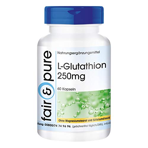 L-Glutatión 250 mg - Reducido - Biodisponible - Vegano - Alta pureza - 60 Cápsulas