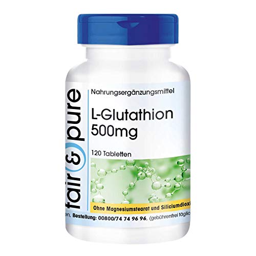 L-Glutatión 500mg - reducido - Biodisponible - Vegano - Alta pureza - 120 Comprimidos