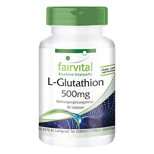 L-Glutatión 500mg - Reducido - VEGANO - 90 Comprimidos - Suministro para 3 meses - Calidad Alemana