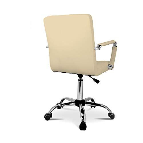 La Silla Española Tenerife Silla con Ruedas, Piel_sintética, Beige, 59x54x101 cm