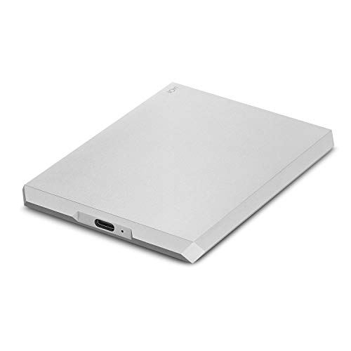 LaCie Mobile Drive, 1 TB, Disco duro externo HDD portátil, USB-C, USB 3.0, Thunderbolt 3, para Mac y PC, suscripción de 1 mes a Adobe CC, 2 años servicios Rescue, Moon Silver (STHG1000400)