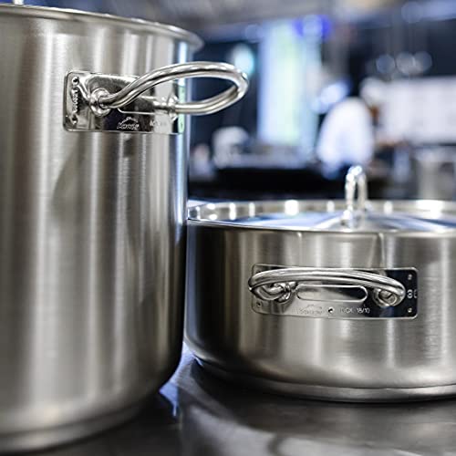 LACOR - 50132 - Olla Alta Acero Inoxidable, Incluye Tapa, Apta para todo tipo de Cocinas, Acabado Mate, Capacidad: 25.7 L, Altura: 32 cm, Diámetro: 32 cm, Plata