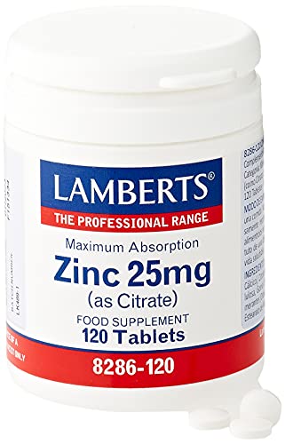 Lamberts Healthcare Zinc 25mg (as Citrate) (Zinkcitrat) 120 Tabletten (vegan)