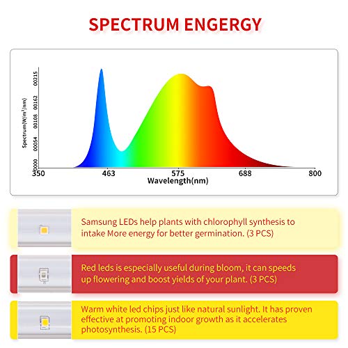 Lámpara de Plantas LM301B ＆Full Spectrum 3500K Light Luz LED roja con temporizador 3/6/12 horas 4 LED de nivel de brillo Grow Light para plantas de interior desde la siembra hasta la cosecha (84 LED)