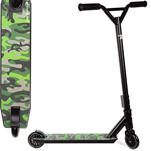 Land Surfer- Patinete de trucos y saltos, Verde Camuflaje