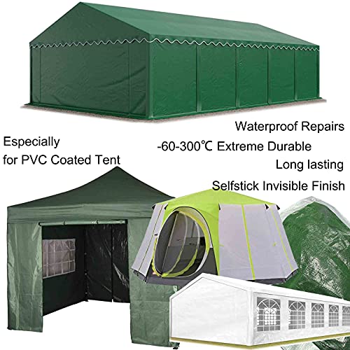 LANUCN Cinta de Reparación de PVC - 5 cm x 5 m, Transparente Parche para Lonas, Cubierta de Remolque, Invernadero, Toldo, Carpa, Tienda Campaña y Persianas