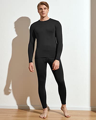 LAPASA Set de Ropa Térmica para Hombre Conjunto Térmico Invierno Camiseta Termica Ligero M11 M Negro