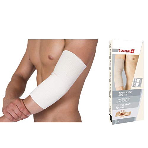 Lauma Medical, 2 unidades de codo elástico para aliviar el dolor, artritis, tendinitis, reumatismo, soporte de articulaciones para tenis y codo de golfista (3 (M), Beige)