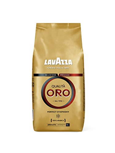 Lavazza Café en Grano, Qualità Oro Perfect Symphony, Café Espresso 100% Arábica Redondo y Aromático, Paquete de 500 g