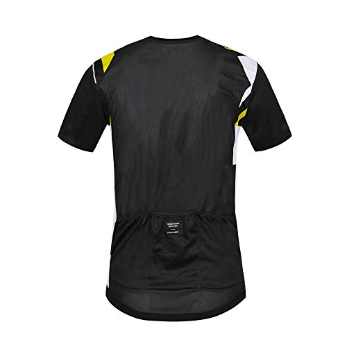 Le Coq Sportif Cycling Jersey SS B.H M Camiseta, Hombre, Black/Empire Yellow