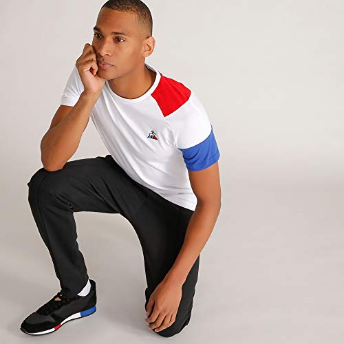 Le Coq Sportif ESS tee SS N°1 Camiseta, Hombre, n.o.w/p.Rouge/n.o.w/Cobalt, XS