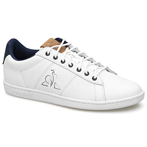 Le Coq Sportif Master Court Waxy, Zapatillas Deportivas Hombre, Optical White/Dark Navy, 45 EU