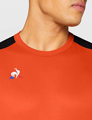 Le Coq Sportif N°8 Maillot Match MC Camiseta de Manga Corta, Hombre, Orange/Black, 4XL