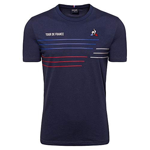 Le Coq Sportif TDF 2020 Fanwear tee SS N°1 M Camiseta de Manga Corta, Hombre, Dress Blues, L