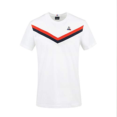 Le Coq Sportif Tri tee SS N°6 M Camiseta de Manga Corta, Hombre, Sky Captain/Orange, XS