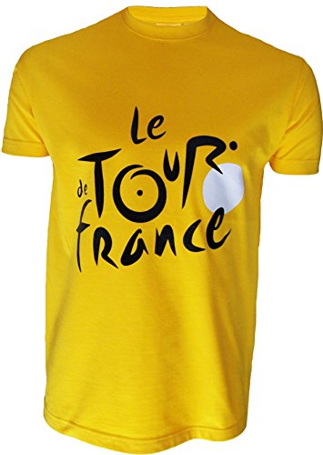 Le Tour de France - Camiseta oficial del Tour de Francia, talla de adulto, para hombre, Le Tour de France, color amarillo, tamaño small