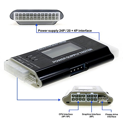 LEAGY 20/24 4/6/8 PIN 1.8 "LCD ordenador PC fuente de alimentación probador para SATA, IDE, HDD, ATX, ITX, conectores BYI