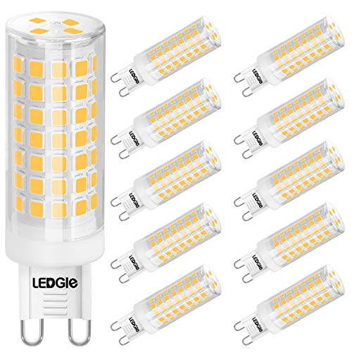 LEDGLE 8W G9 Bombillas LED, Equivalente a Halógeno de 80W, 88 LEDs, 700lm Blanco Cálido 3000K, Sin Parpadeo, No Regulable, Ángulo de Luz de 360°, Pack de 10 Unidades