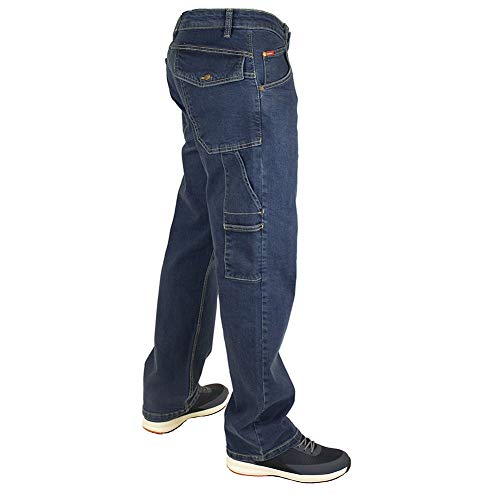 Lee Cooper LCPNT239_LIBL2_32 Pantalones, Ropa de Seguridad del Carpintero Stretch Denim Jeans Pantalones de Trabajo, Azul Claro, Tamaño 32"" Cintura Regular 31"" Pierna"