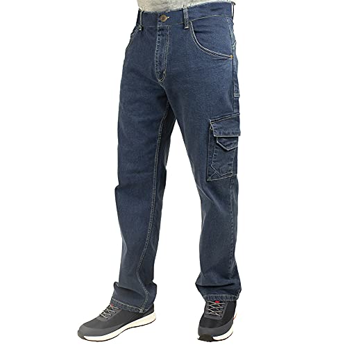 Lee Cooper LCPNT239_LIBL2_32 Pantalones, Ropa de Seguridad del Carpintero Stretch Denim Jeans Pantalones de Trabajo, Azul Claro, Tamaño 32"" Cintura Regular 31"" Pierna"