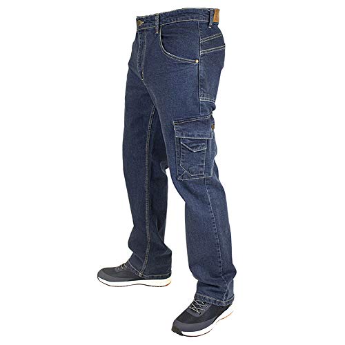 Lee Cooper LCPNT239_LIBL2_32 Pantalones, Ropa de Seguridad del Carpintero Stretch Denim Jeans Pantalones de Trabajo, Azul Claro, Tamaño 32"" Cintura Regular 31"" Pierna"