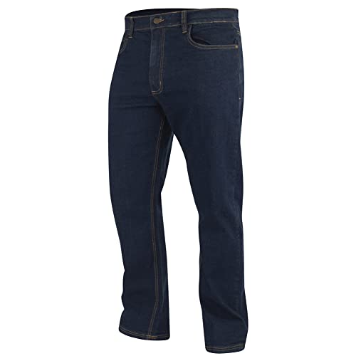 Lee Cooper, Ropa para hombre de seguridad en el trabajo de estiramiento de 5 bolsillos Denim Jeans Pantalones, Azul marino, Tamaño 34" cortocircuito de la cintura 29" Pierna, armada, breve 34w (LCPNT219_NW30L_34)