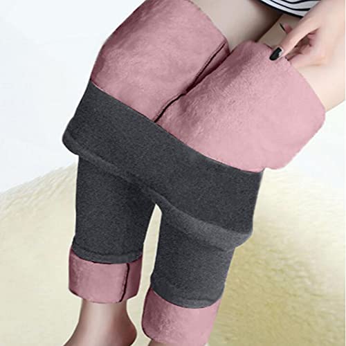 Leggings Térmicos Mujer Invierno Leggings Cintura Alta con Forro Polar Grueso Elásticos Forrado de Terciopelo Leggins Grueso Calientes Bragas Térmicos Pantalones Hacer Deporte Yoga y Al Aire Libre