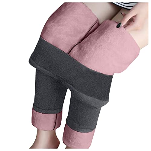 Leggings Térmicos Mujer Invierno Leggings Cintura Alta con Forro Polar Grueso Elásticos Forrado de Terciopelo Leggins Grueso Calientes Bragas Térmicos Pantalones Hacer Deporte Yoga y Al Aire Libre