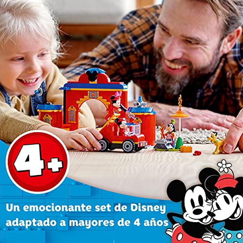 LEGO 10776 Mickey and Friends Parque y Camión Bomberos Juguete de Mickey y Sus Amigos, Mickey Mouse Juguete para Niños 4 años