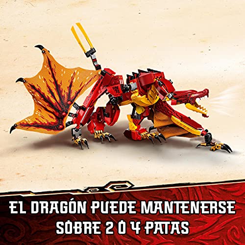 LEGO 71753 Ninjago Ataque del Dragón de Fuego, Juguete de los Ninjas para Niños a Partir de 8 Años