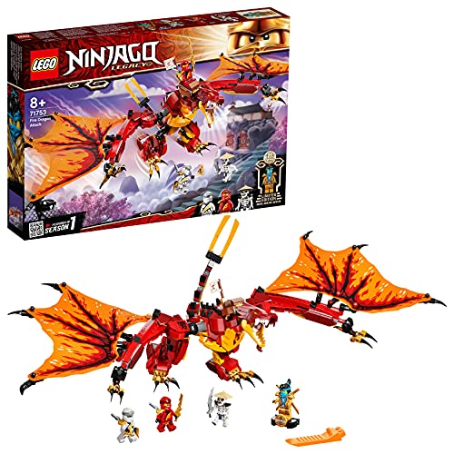LEGO 71753 Ninjago Ataque del Dragón de Fuego, Juguete de los Ninjas para Niños a Partir de 8 Años