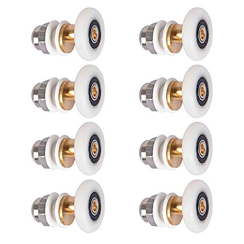 LESOLEIL Ruedas para Puerta de Ducha - Ruedas Mampara Ducha Rodamientos Puertas Correderas Rodillo Puerta 8 piezas 23mm