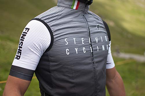 Level Jacket Stelvio 2758MT - Chaleco de ciclismo cortavientos sin mangas, diseño de Stelvio Gavia Mortirol, color antracita, unisex (XXL)