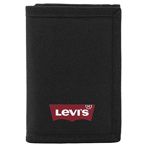 Levi's Batwing Trifold Wallet, Accesorio de Viaje-Billetera Plegable Triple para Hombre, Black Normal, UN