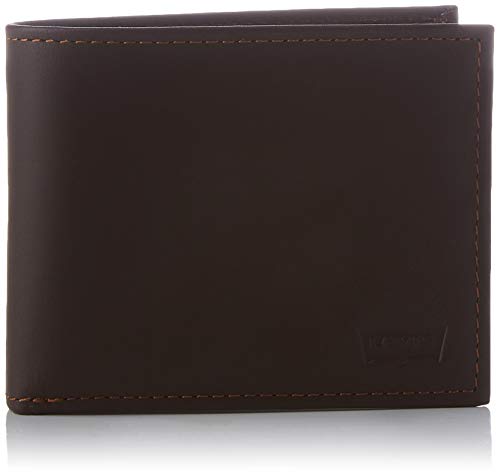 Levi's Casual Classics Hunte Coin Bifold-Batwing, Accesorio de Viaje-Billetera Plegable para Hombre, marrón Oscuro, UN