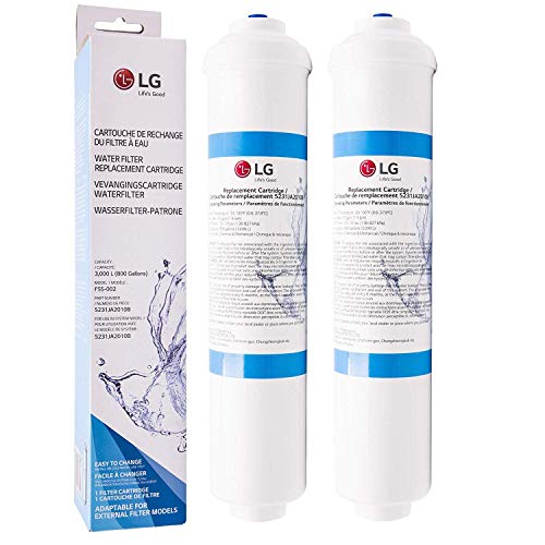 LG 5231JA2010B-2PK Cartucho de reemplazo para filtro de agua, estilo americano lado a lado, paquete de 2