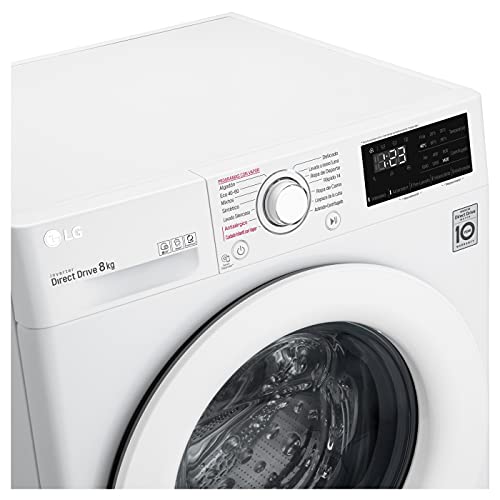 LG F4WV3008S3W Lavadora inteligente 8kg, 1400 RPM, Clasificación C, Blanca, Serie 300