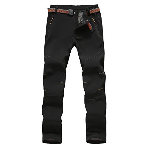 LHHMZ Pantalones de senderismo para hombre Cómodo cálido forro polar invierno caminar pantalones a prueba de viento al aire libre casual escalada esquí ciclismo pantalones