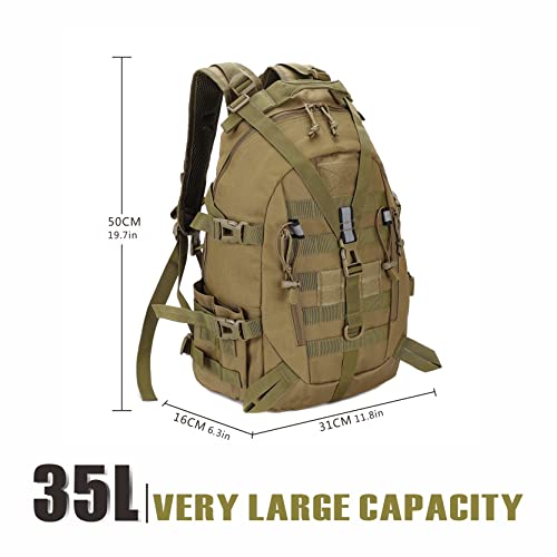 LHI Mochila táctica militar para hombres 35L 45L Ejército Pack BugOut Bolsa Molle Mochila con Reflector