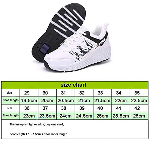 LHZTZKA Zapatos con Ruedas Unisex Luz Automática de Skate Zapatillas con Ruedas Zapatos Patines Deportes Zapatos para Niños Niñas