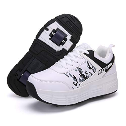 LHZTZKA Zapatos con Ruedas Unisex Luz Automática de Skate Zapatillas con Ruedas Zapatos Patines Deportes Zapatos para Niños Niñas