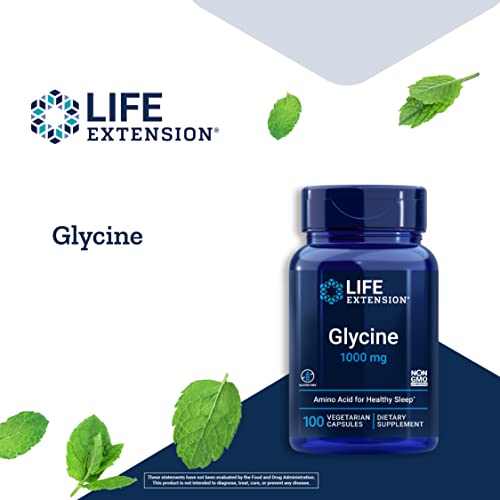 Life Extension, Glicina, 1,000 mg, 100 cápsulas veganas, sin soja, sin gluten