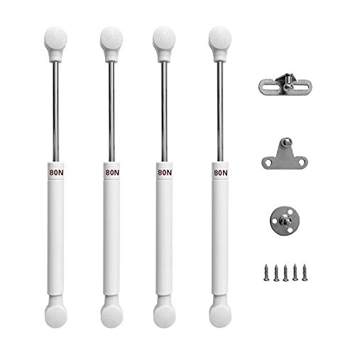 LIKERAINY Hidraulico Amortiguador de Gas 80N Resorte de Compresión para Puertas Armario Muelle Piston de Gas Para Muebles de Cocina Elevación Neumática Spring Stay Cierre Suave 4 PCS