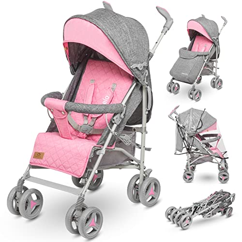 LIONELO Irma Silla de paseo plegable Diseño ultraligero 7 kg Respaldo ajustable Para niños de hasta 15 kg 6-36M Cinturones de seguridad de 5 puntos Cesta de la compra